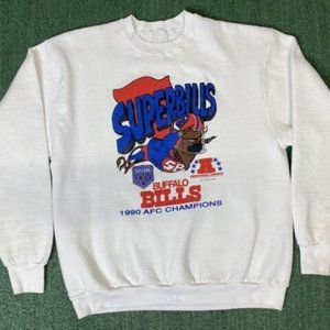 Vintage Buffalo Bills Super Bowl Redskins superbills 1990 shirt sweater